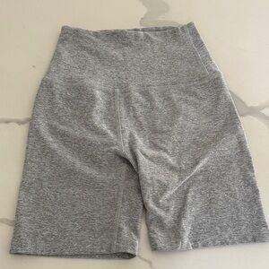 Beyond Yoga Heather Gray High-Rise Bike Shorts